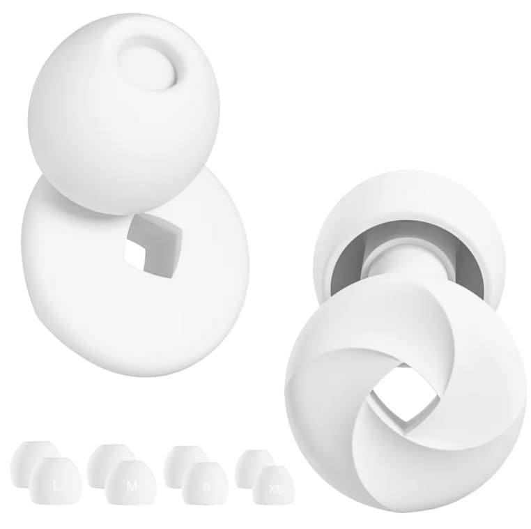 Sleep Earplugs, Soft Silicone, Pack of 4 Replacement Tips S/M/L/XL, for Kids and Adults