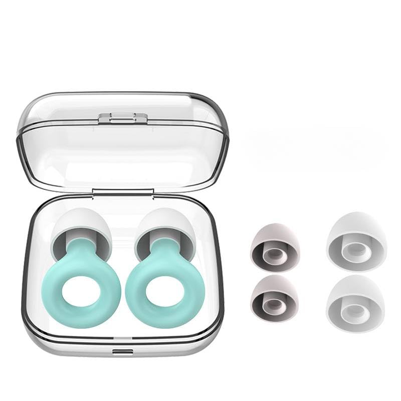 Ear Plugs for Sleep, Reusable Soft Silicone Earplugs Hearing Protection, Ear Plugs Noise Cancelling 30dB for Sleeping, Work, Cafes and Travel - Ear Tips in XS/S/M/L - White