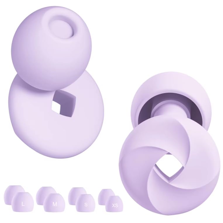 Sleep Earplugs, Soft Silicone, Pack of 4 Replacement Tips S/M/L/XL, for Kids and Adults