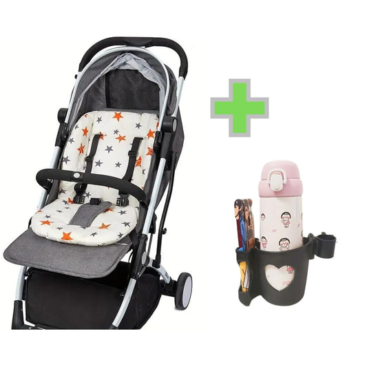 Universal Stroller Cushion Insert (Star) +Plus+ Mobile Phone & Cup Holder
