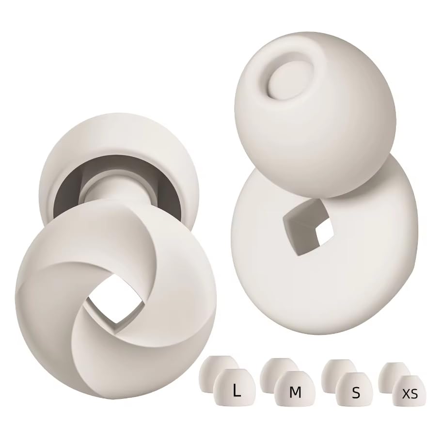 Sleep Earplugs, Soft Silicone, Pack of 4 Replacement Tips S/M/L/XL, for Kids and Adults
