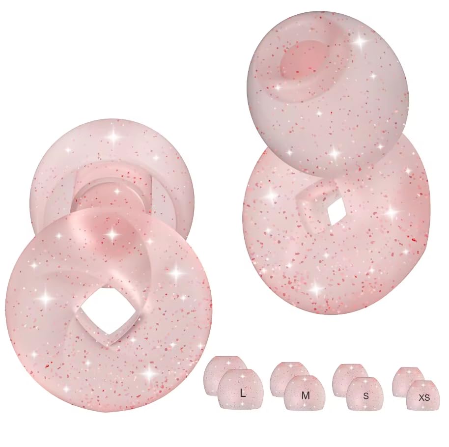 Sleep Earplugs, Soft Silicone, Pack of 4 Replacement Tips S/M/L/XL, for Kids and Adults