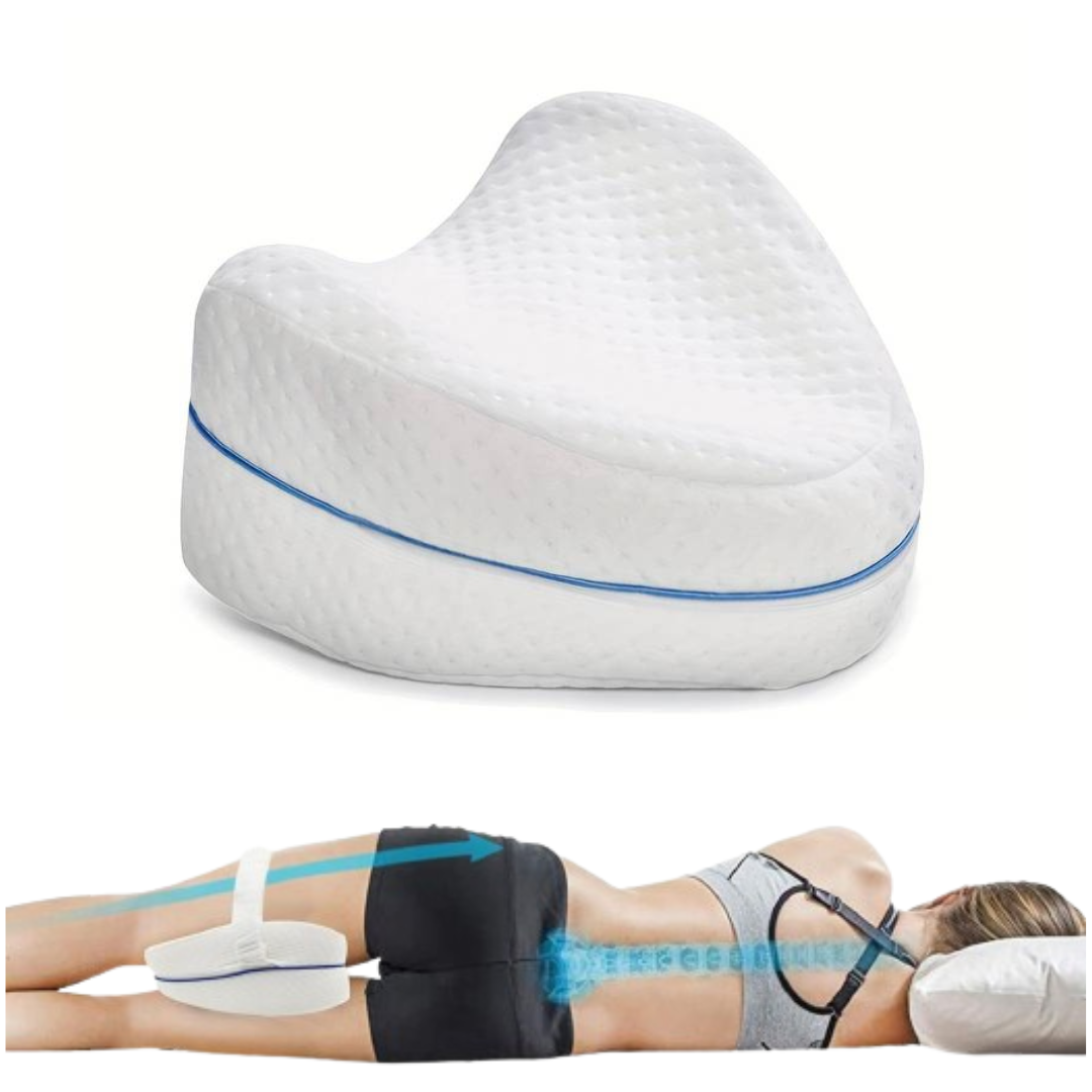 Leg Pillow for Side Sleeper Plus FREE Earplugs | Orthopaedic Leg Pillow for Sleeping Ergonomic |  Memory Foam Leg Support Cushion with Removable and Washable Cover