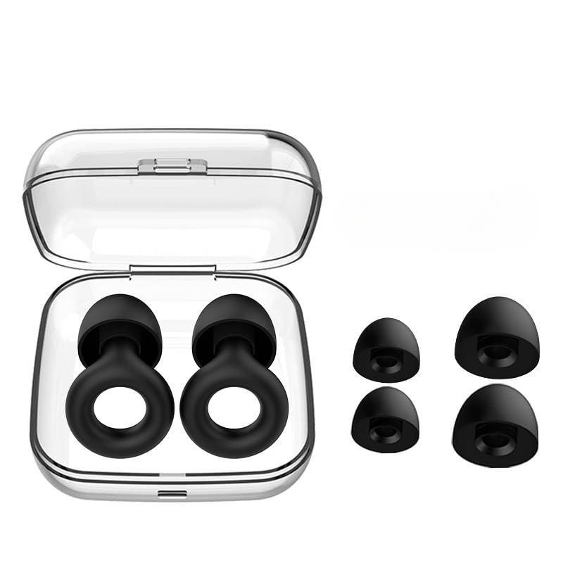 Ear Plugs for Sleep, Reusable Soft Silicone Earplugs Hearing Protection, Ear Plugs Noise Cancelling 30dB for Sleeping, Work, Cafes and Travel - Ear Tips in XS/S/M/L - White