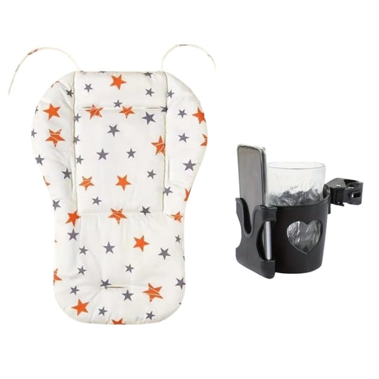 Universal Stroller Cushion Insert (Star) +Plus+ Mobile Phone & Cup Holder