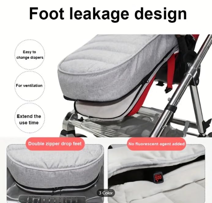 Universal Footmuff for Pram (Grey) + Cup Holder + 2X Cutlery Set
